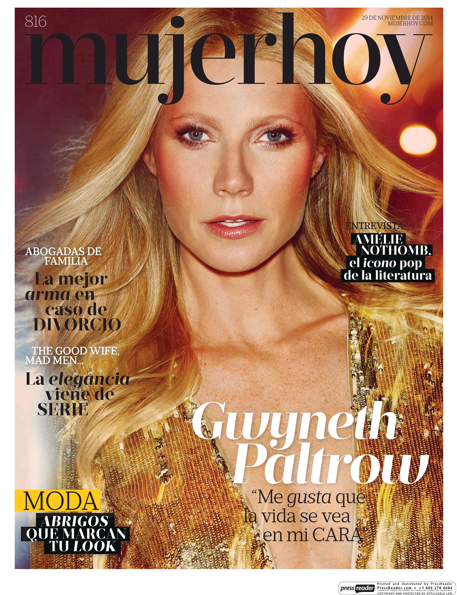 MUJER HOY portada 30 de Noviembre 2014