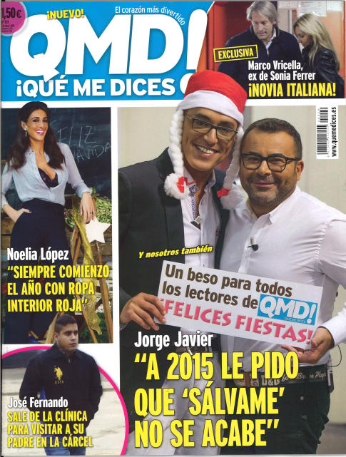 QUE ME DICES portada 29 de Diciembre 2014