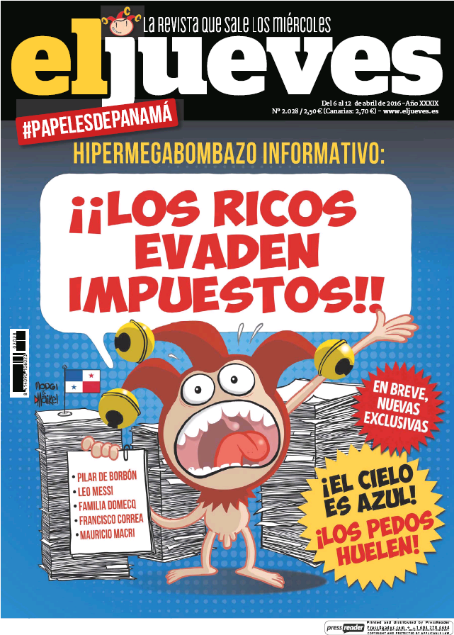 EL JUEVES portada 6 de Abril 2016