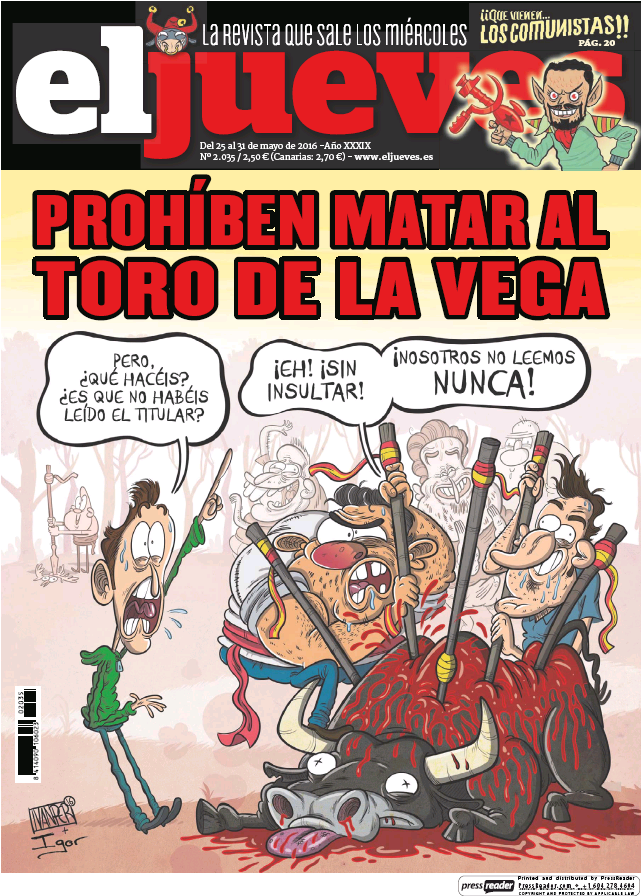 JUEVES portada 25 de Mayo 2016
