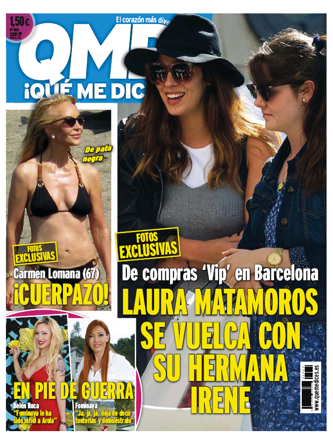 QUE ME DICES portada 30 de Mayo 2016