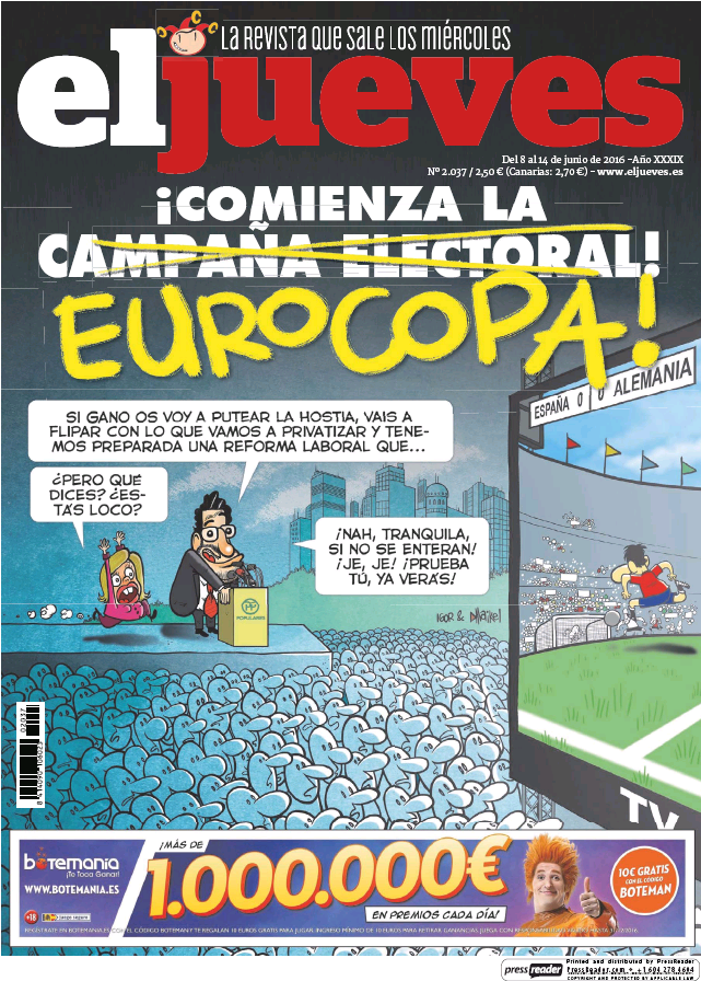 JUEVES portada 8 de Junio 2016