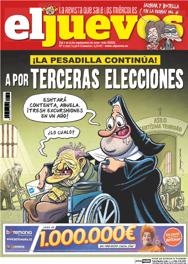 JUEVES portada 7 de Septiembre 2016