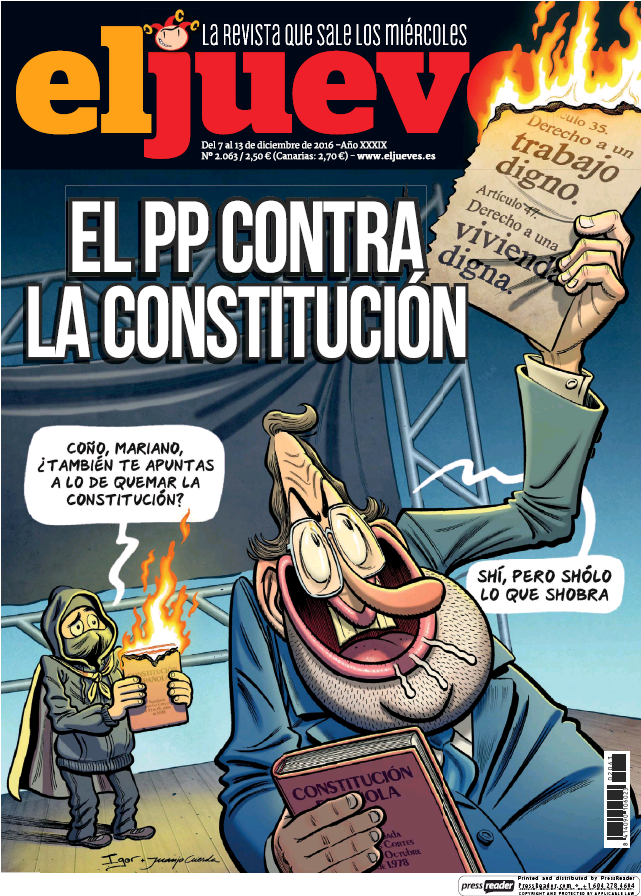 JUEVES portada 7 de Diciembre 2016