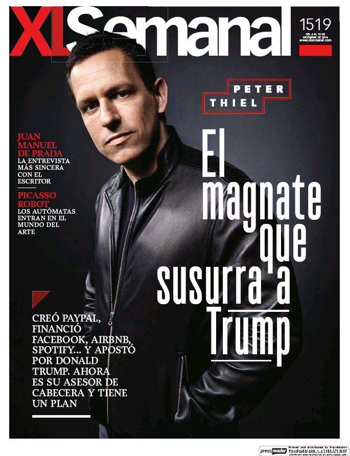 XL SEMANAL portada 4 de Diciembre 2016